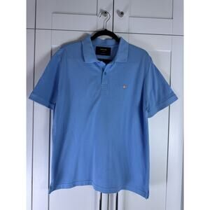 Jared Lang Orig. $129 Blue Start Logo Pima Cotton Polo Men's L Designer Luxury